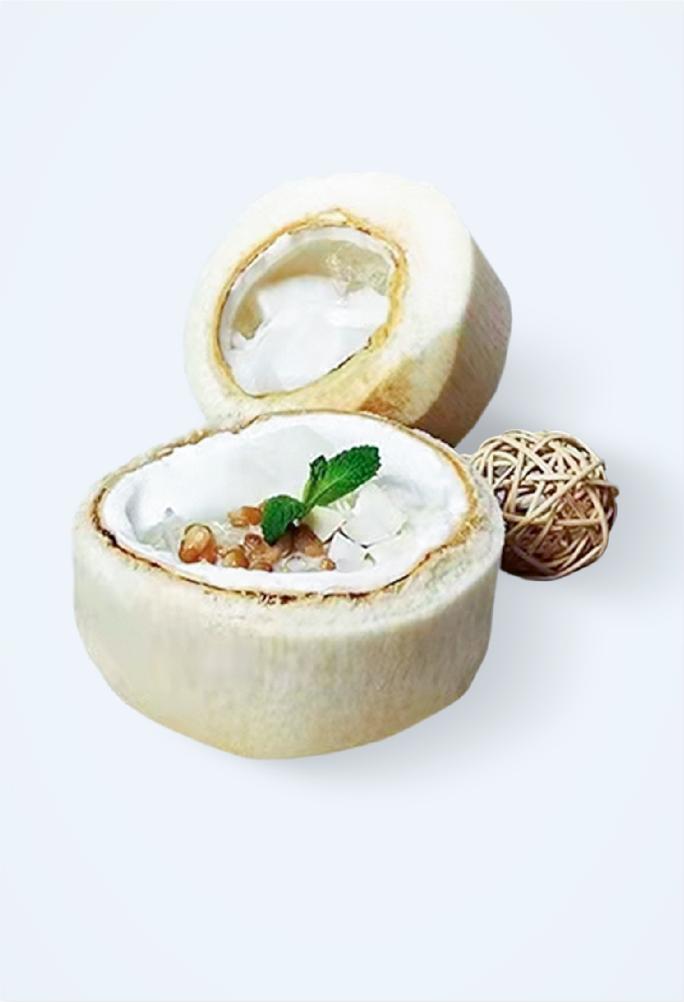 A bowl of Longan Coconut
